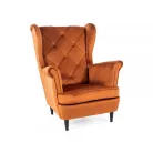 Lady bársony fotel, wenge, fahéj