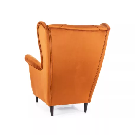 Lady bársony fotel, wenge, fahéj