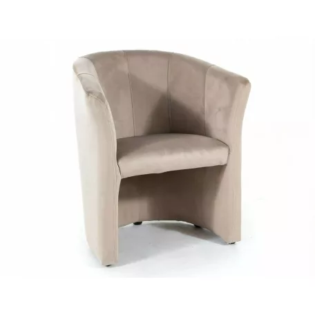 TM-1 bársony fotel, 67X60, sötét bézs