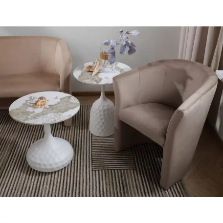 TM-1 bársony fotel, 67X60, sötét bézs