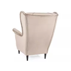 Lady bársony fotel, wenge, sötét bézs