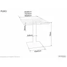 Puro laminált asztal, 80X80, fekete, tölgy