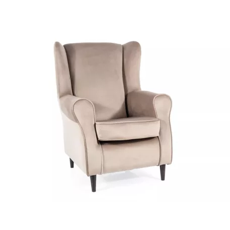 Baron bársony fotel, wenge, sötét bézs