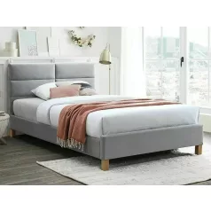 Sierra bársony ágy, 213X126, tölgy, világos szürke