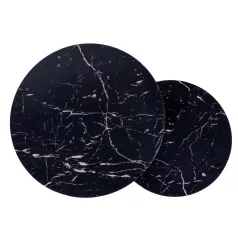 Amaro dohányzóasztal szett, 53X53, fekete, fekete