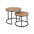 Amaro dohányzóasztal szett, 53X53, fekete, tölgy