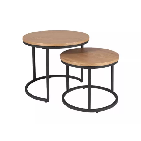 Amaro dohányzóasztal szett, 53X53, fekete, tölgy