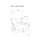 Lord bársony fotel, wenge, fahéj