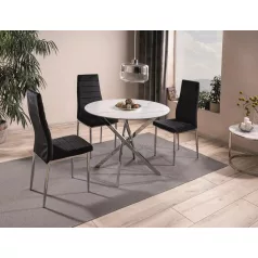 Agis asztal, króm, fehér