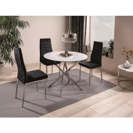 Agis asztal, króm, fehér