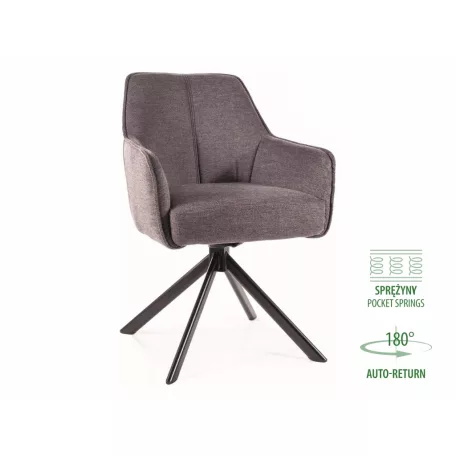 Notti Brego szék, fekete, sötét szürke