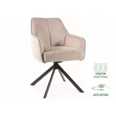 Notti Brego szék, fekete, bézs