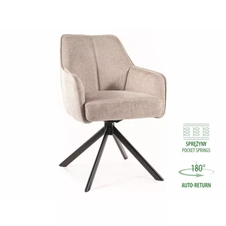 Notti Brego szék, fekete, bézs