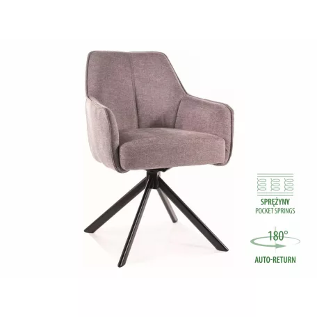 Notti Brego szék, fekete, szürke