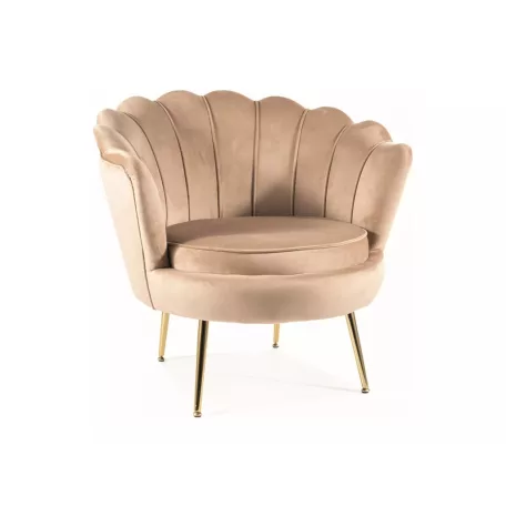Camellia 1 Bársony Fotel, 76X81, arany, bézs
