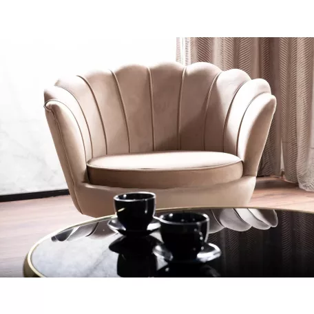 Camellia 1 Bársony Fotel, 76X81, arany, bézs