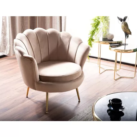 Camellia 1 Bársony Fotel, 76X81, arany, bézs