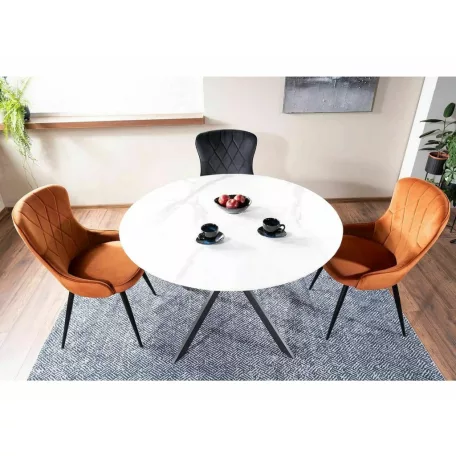 Talia asztal, fekete, fehér