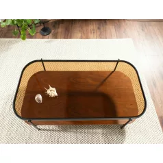 Prima A dohányzóasztal, 120X58, fekete, borostyán