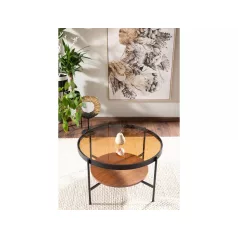 Prima B dohányzóasztal, 74X74, fekete, borostyán