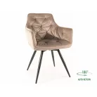 Mango bársony szék, fekete, sötét bézs