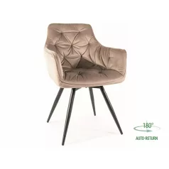 Mango bársony szék, fekete, sötét bézs