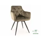 Mango bársony szék, fekete, olíva