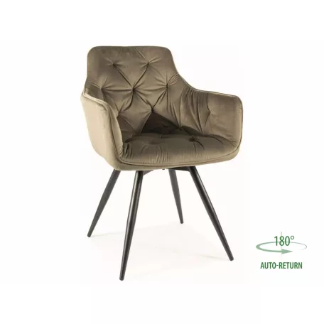 Mango bársony szék, fekete, olíva