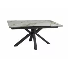 Columbus kerámia borostyánszínű fehér asztal, 160X90, matt fekete, matt fehér