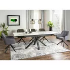 Columbus kerámia borostyánszínű fehér asztal, 160X90, matt fekete, matt fehér