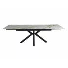 Columbus kerámia borostyánszínű fehér asztal, 160X90, matt fekete, matt fehér