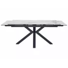 Columbus kerámia borostyánszínű fehér asztal, 160X90, matt fekete, matt fehér