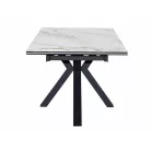 Columbus kerámia borostyánszínű fehér asztal, 160X90, matt fekete, matt fehér