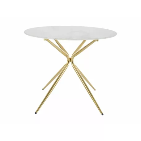 Azalia kerámia asztal, 90X90, aranysárga, fehér fényes