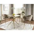 Azalia kerámia asztal, 90X90, aranysárga, fehér fényes