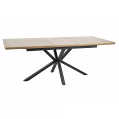 Logan asztal, 160X90, matt fekete, tölgy