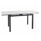 GD017 asztal, 110X74, matt fekete, fehér, márványhatású