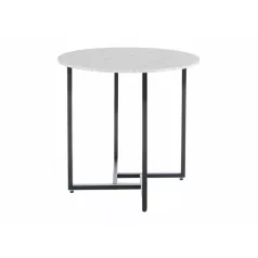 Alto II asztal, 80X80, fekete, fehér márványhatású