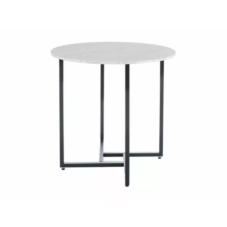 Alto II asztal, 80X80, fekete, fehér márványhatású