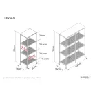 Lex A könyvespolc, 100X36, fekete, fekete / tölgy