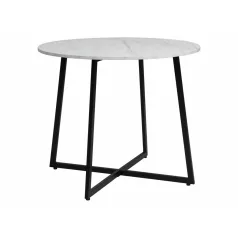 Luna asztal, 90X90, fekete, fehér, márványhatású