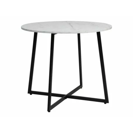 Luna asztal, 90X90, fekete, fehér, márványhatású