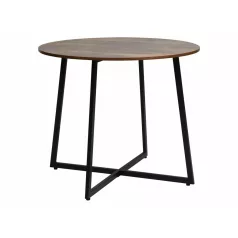 Luna asztal, 90X90, fekete, rusztikus barna