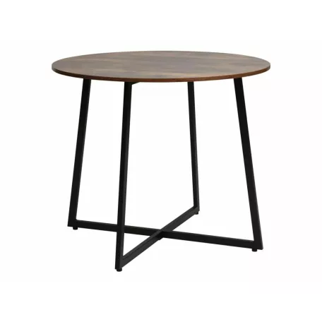 Luna asztal, 90X90, fekete, rusztikus barna