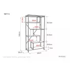 Net A polc, 85X35, fekete, fekete