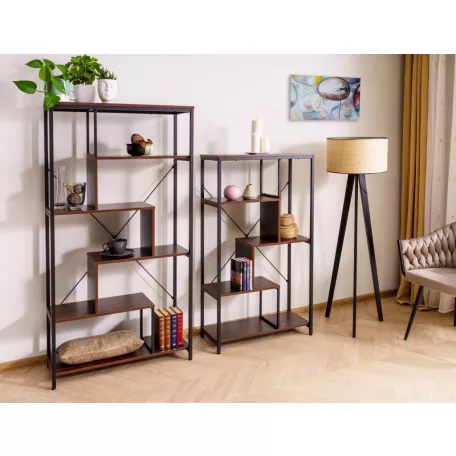 Net A polc, 85X35, fekete, sötét dió