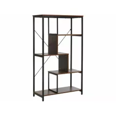 Net B polc, 75X35, fekete, sötét dió