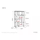 Net B polc, 75X35, fekete, sötét dió
