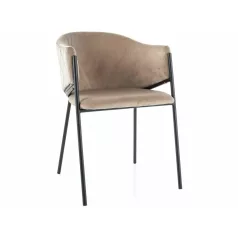 Bono bársonyszék, matt fekete, bézs