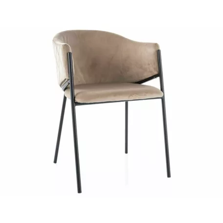 Bono bársonyszék, matt fekete, bézs